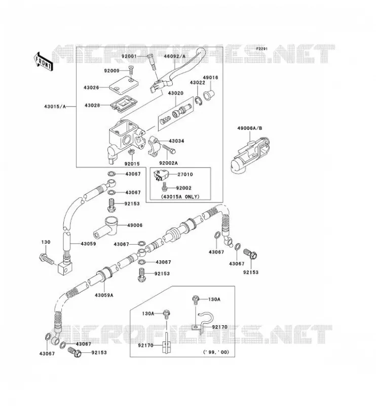 FRONT MASTER CYLINDER Kawasaki QUAD 400 2001 KVF400  KVF400-D3