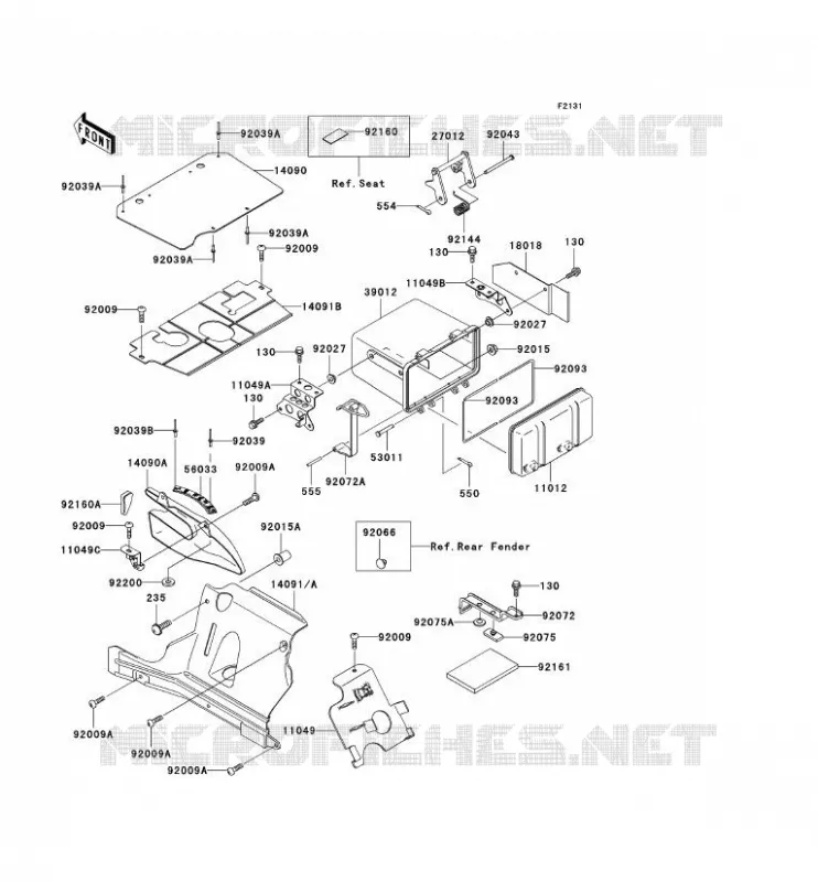 FRAME PARTS (COUVERTURE) Kawasaki QUAD 400 2001 KVF400  KVF400-D3