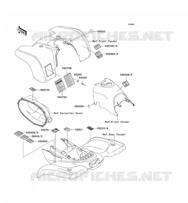 LABELS Kawasaki QUAD 400 2001 KVF400  KVF400-D3