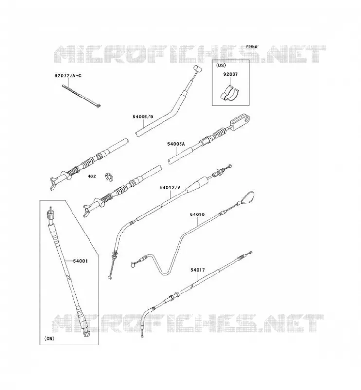CABLES Kawasaki QUAD 400 2001 KVF400  KVF400-D3