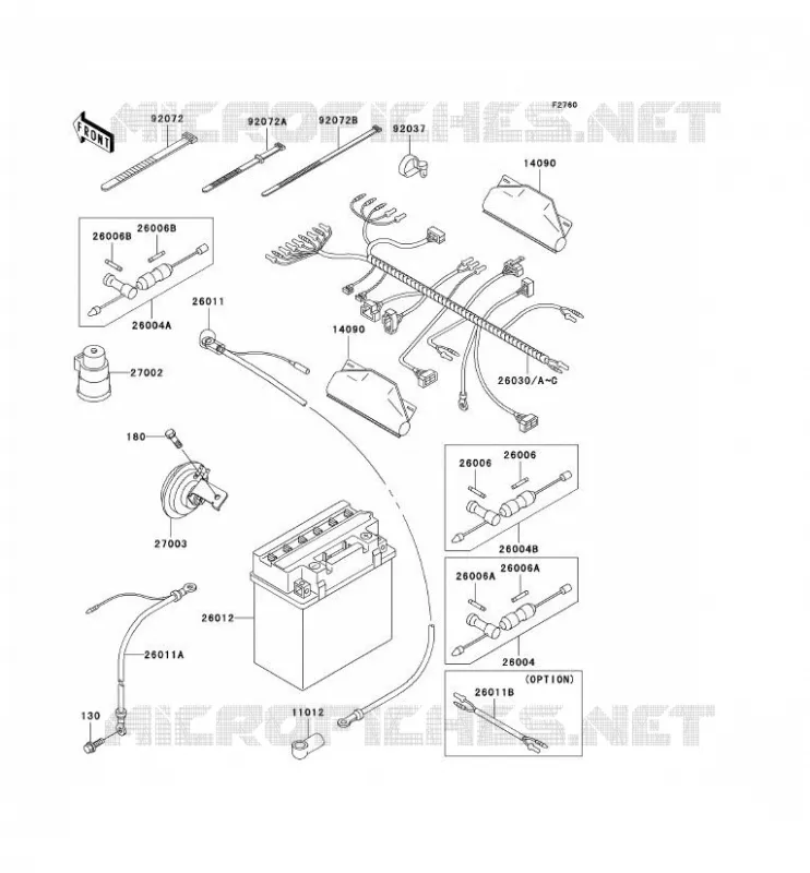 CHASSIS ELECTRICAL EQUIPMENT Kawasaki QUAD 400 2002 KVF400  KVF400-D4