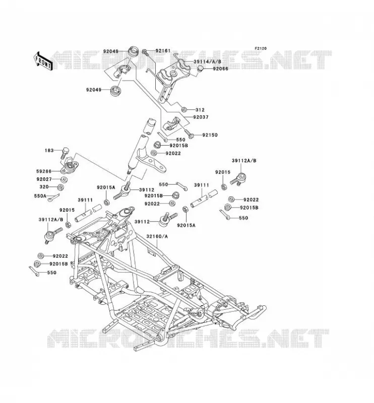 CHASSIS Kawasaki QUAD 400 2002 KVF400  KVF400-D4