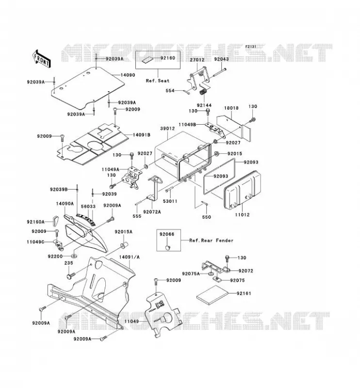 FRAME PARTS (COUVERTURE) Kawasaki QUAD 400 2002 KVF400  KVF400-D4