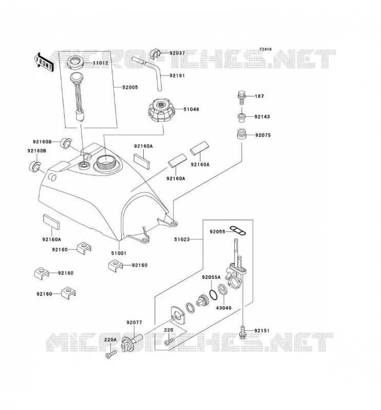 FUEL TANK Kawasaki QUAD 400 2002 KVF400  KVF400-D4