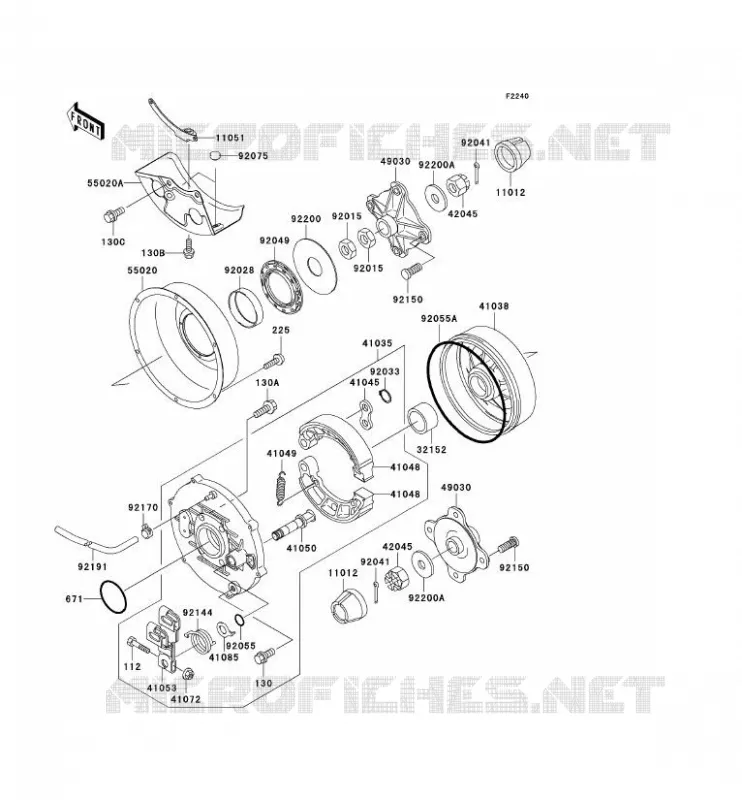 REAR HUB Kawasaki QUAD 400 2002 KVF400  KVF400-D4