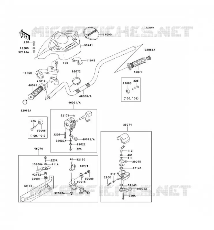 HANDLEBAR Kawasaki QUAD 400 2002 KVF400  KVF400-D4