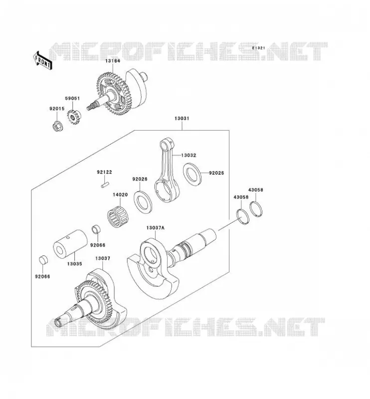CRANKSHAFT Kawasaki QUAD 400 2002 KVF400  KVF400-D4