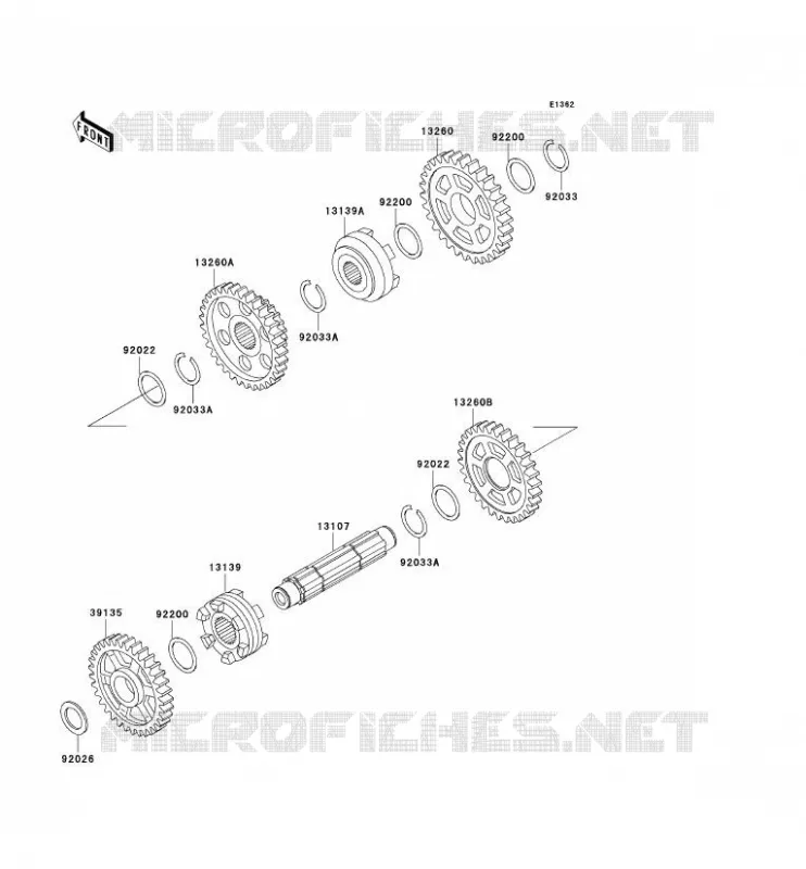 GEAR CHANGE DRUM - SHIFT FORKS Kawasaki QUAD 400 2002 KVF400  KVF400-D4