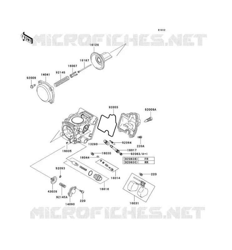 CARBURETOR PARTS Kawasaki QUAD 650 2002 KVF650  KVF650-A1