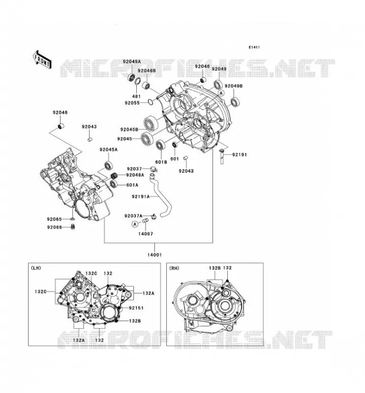 CRANKCASE(S) Kawasaki QUAD 650 2002 KVF650  KVF650-A1