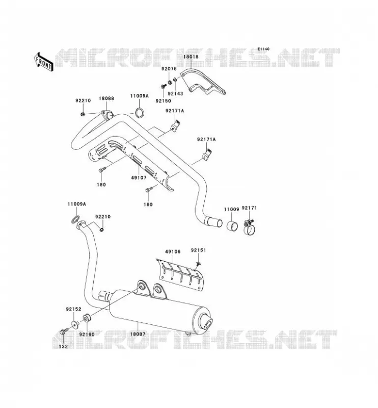 EXHAUST Kawasaki QUAD 650 2002 KVF650  KVF650-A1