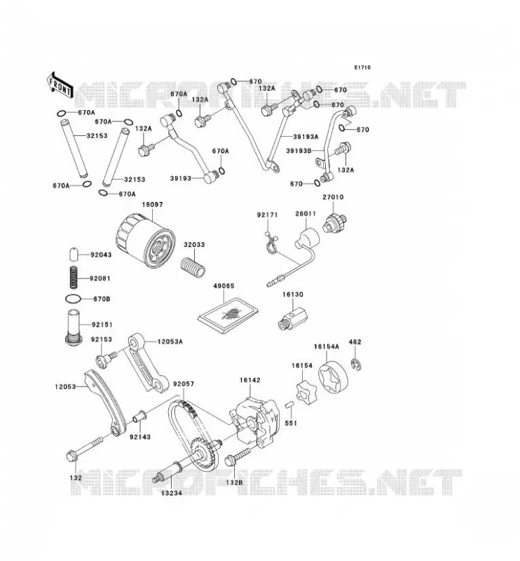 OIL PUMP Kawasaki QUAD 650 2003 KVF650 4X4  KVF650-A2