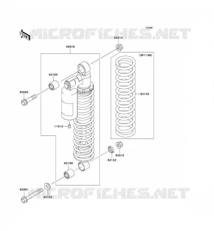 SUSPENSION - SHOCK ABSORBER Kawasaki QUAD 650 2003 KVF650 4X4  KVF650-A2