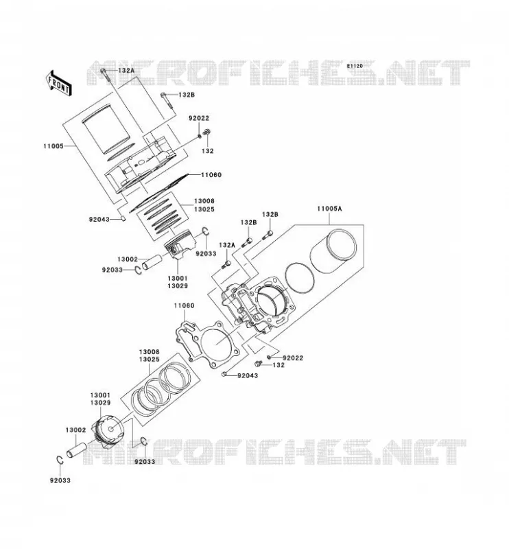 CYLINDER - PISTON  Kawasaki QUAD 650 2003 KVF650 4X4  KVF650-A2