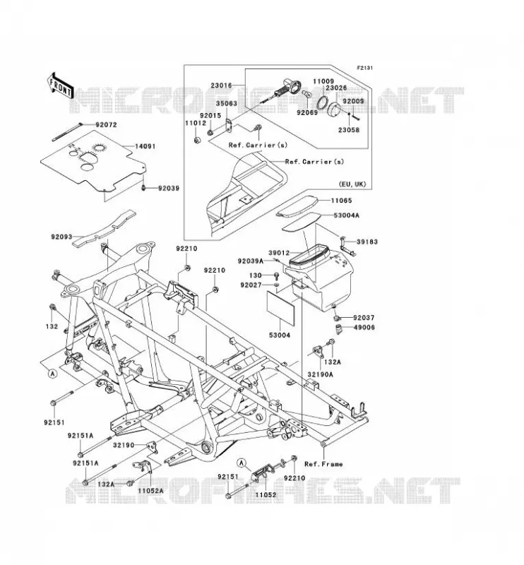 FRAME PARTS (COUVERTURE) Kawasaki QUAD 650 2003 KVF650 4X4  KVF650-A2