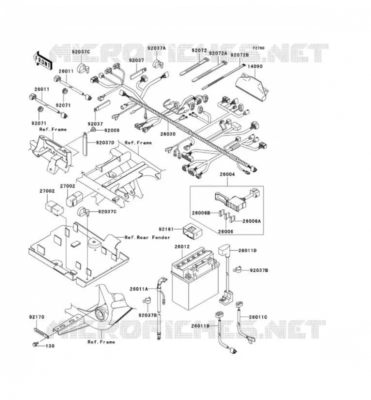 CHASSIS ELECTRICAL EQUIPMENT Kawasaki QUAD 650 2003 KVF650 4X4  KVF650-A2
