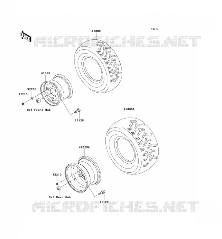 WHEELS - TIRES Kawasaki QUAD 650 2003 KVF650 4X4  KVF650-A2
