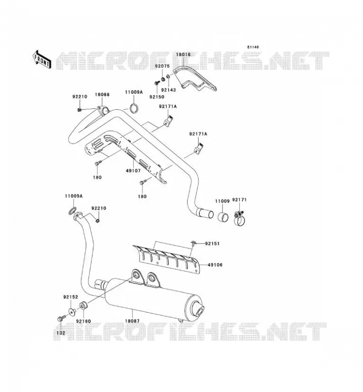 EXHAUST Kawasaki QUAD 650 2003 KVF650 4X4  KVF650-B2