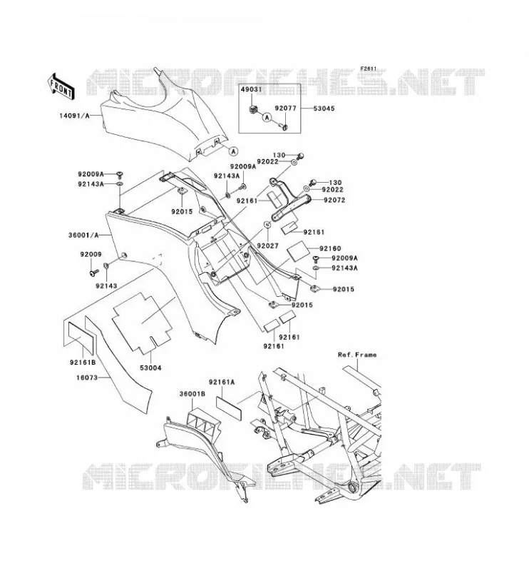 SIDE COWLING Kawasaki QUAD 650 2005 KVF650 4X4  KVF650-D1