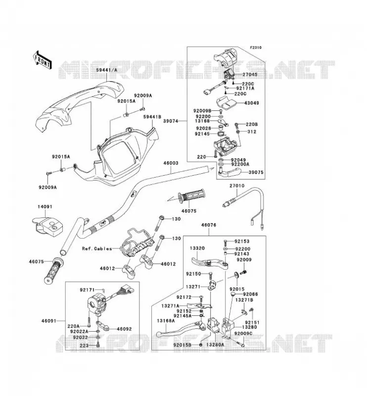 HANDLEBAR Kawasaki QUAD 650 2005 KVF650 4X4  KVF650-D1