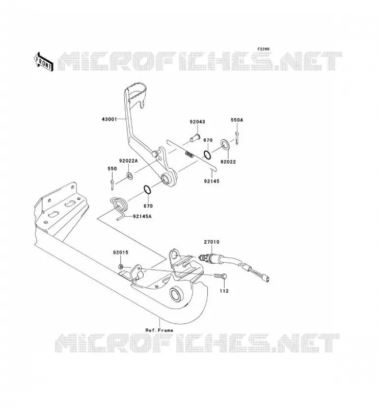 BRAKE PEDAL Kawasaki QUAD 650 2006 KVF650 4X4  KVF650D6F