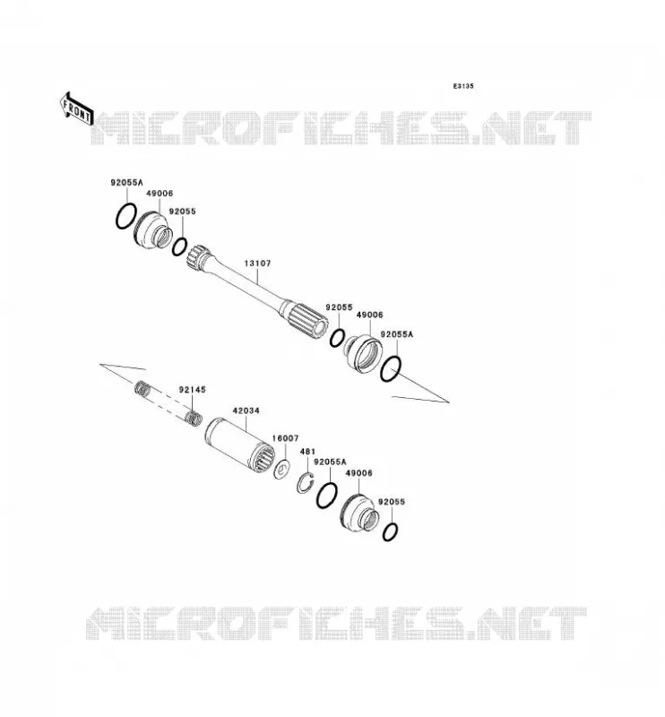DRIVE SHAFT(H&Eacute;LICE) Kawasaki QUAD 650 2006 KVF650 4X4  KVF650D6F