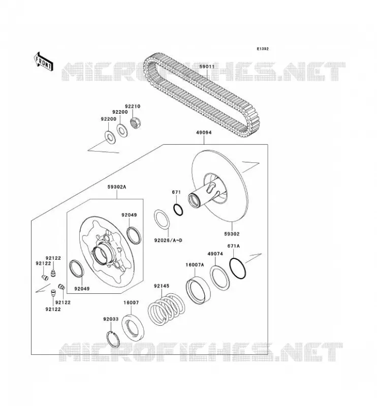 DRIVE CONVERTER - BELT Kawasaki QUAD 650 2007 KVF650 4X4  KVF650D7F