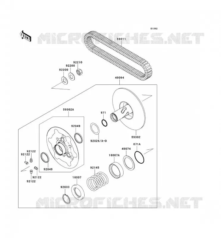 DRIVE CONVERTER - BELT Kawasaki QUAD 650 2007 KVF650 4X4  KVF650D7F