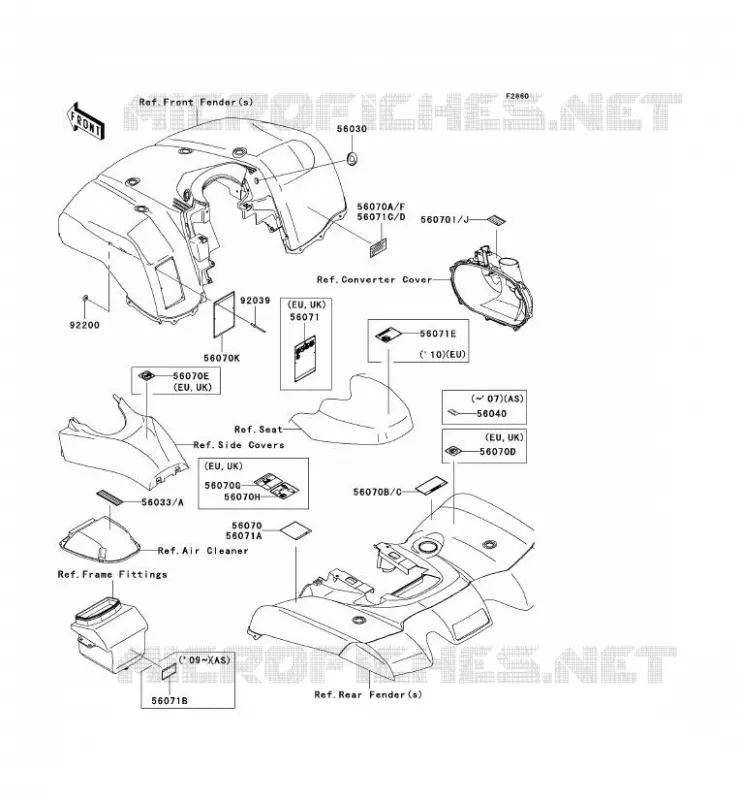 LABELS Kawasaki QUAD 650 2008 KVF650 4X4  KVF650D8F