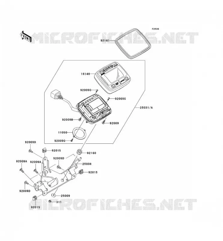 METERS Kawasaki QUAD 650 2008 KVF650 4X4  KVF650D8F
