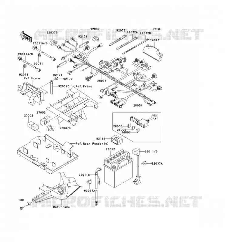 CHASSIS ELECTRICAL EQUIPMENT Kawasaki QUAD 650 2008 KVF650 4X4  KVF650D8F