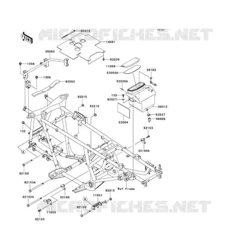 FRAME PARTS (COUVERTURE) Kawasaki QUAD 650 2009 KVF650 4X4  KVF650D9F