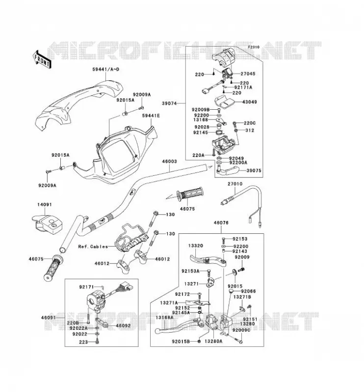 HANDLEBAR Kawasaki QUAD 650 2009 KVF650 4X4  KVF650D9F