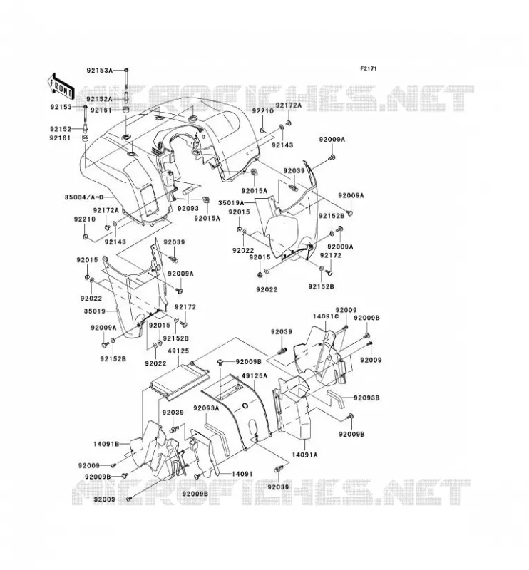 FRONT FENDER Kawasaki QUAD 650 2010 KVF650 4X4  KVF650DAF