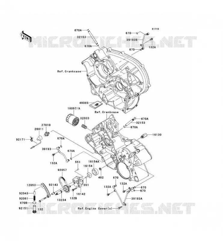 OIL PUMP Kawasaki QUAD 650 2010 KVF650 4X4  KVF650DAF