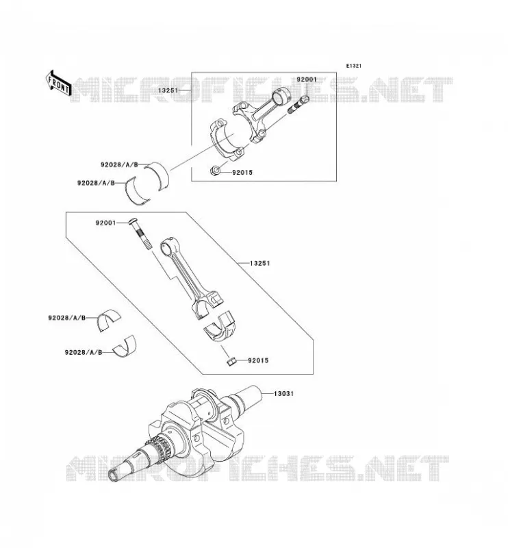 CRANKSHAFT Kawasaki QUAD 650 2010 KVF650 4X4  KVF650DAF