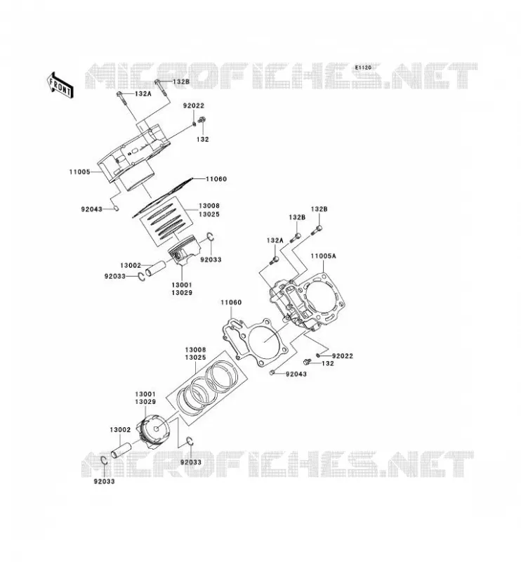 CYLINDER - PISTON  Kawasaki QUAD 650 2010 KVF650 4X4  KVF650DAF
