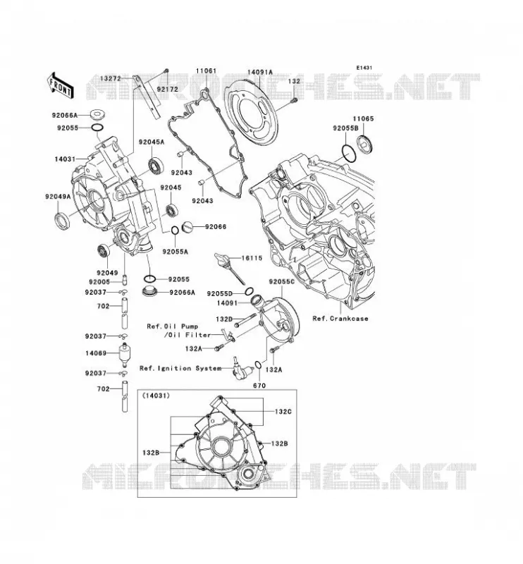 ENGINE COVERS Kawasaki QUAD 650 2011 KVF650 4X4  KVF650DBF