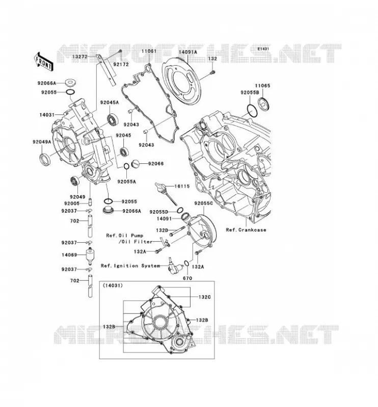 ENGINE COVERS Kawasaki QUAD 650 2011 KVF650 4X4  KVF650DBF