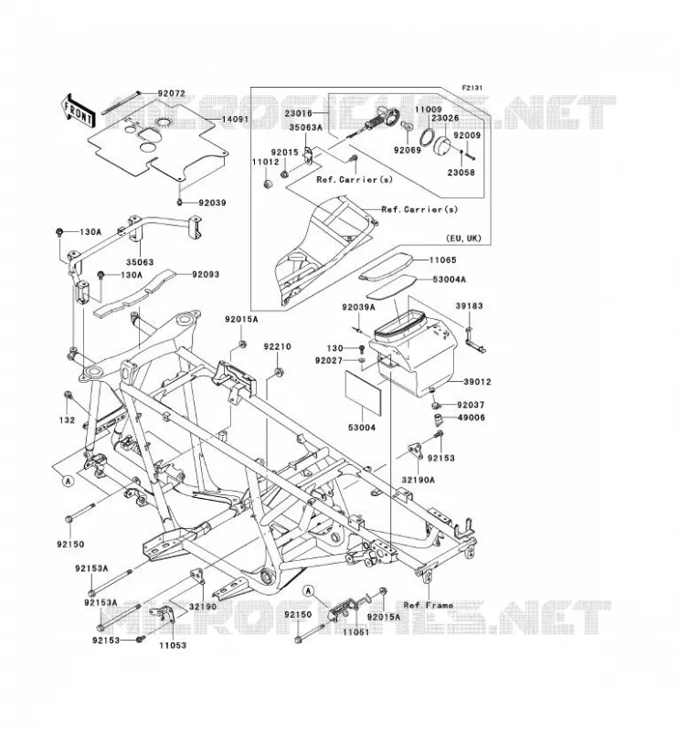 FRAME PARTS (COUVERTURE) Kawasaki QUAD 650 2011 KVF650 4X4  KVF650DBF