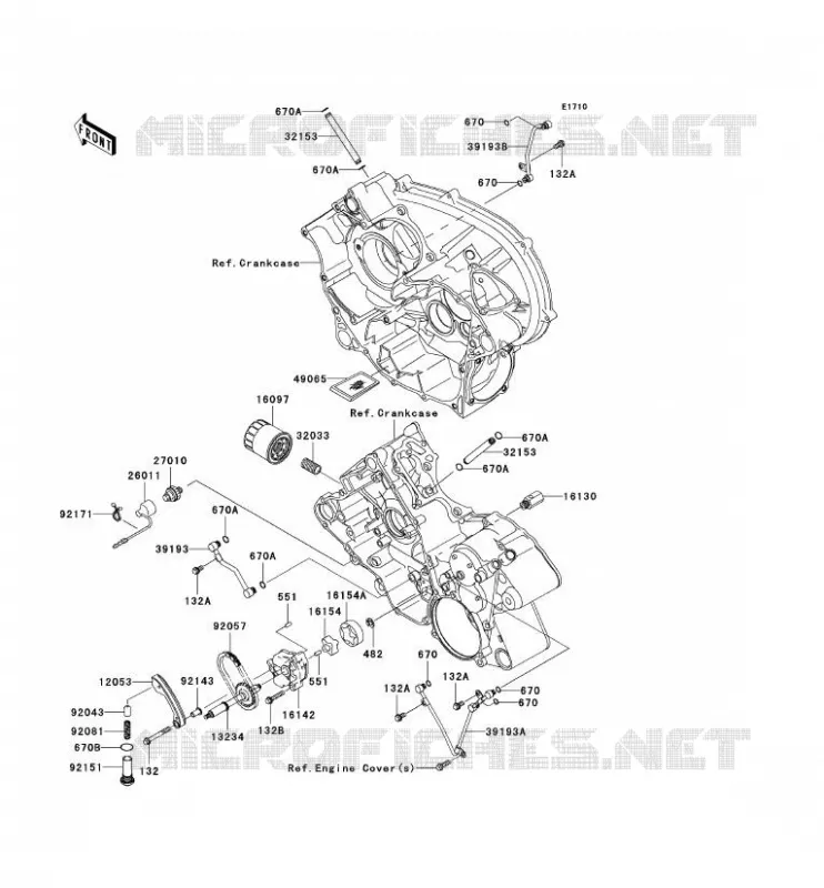 OIL PUMP Kawasaki QUAD 650 2011 KVF650 4X4  KVF650DBF