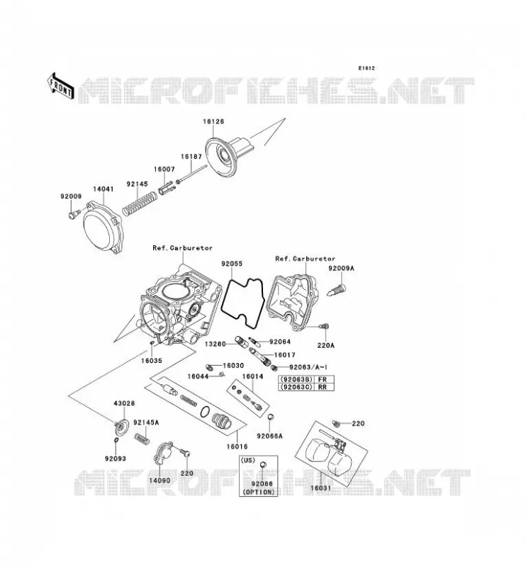 CARBURETOR PARTS Kawasaki QUAD 650 2011 KVF650 4X4  KVF650DBF