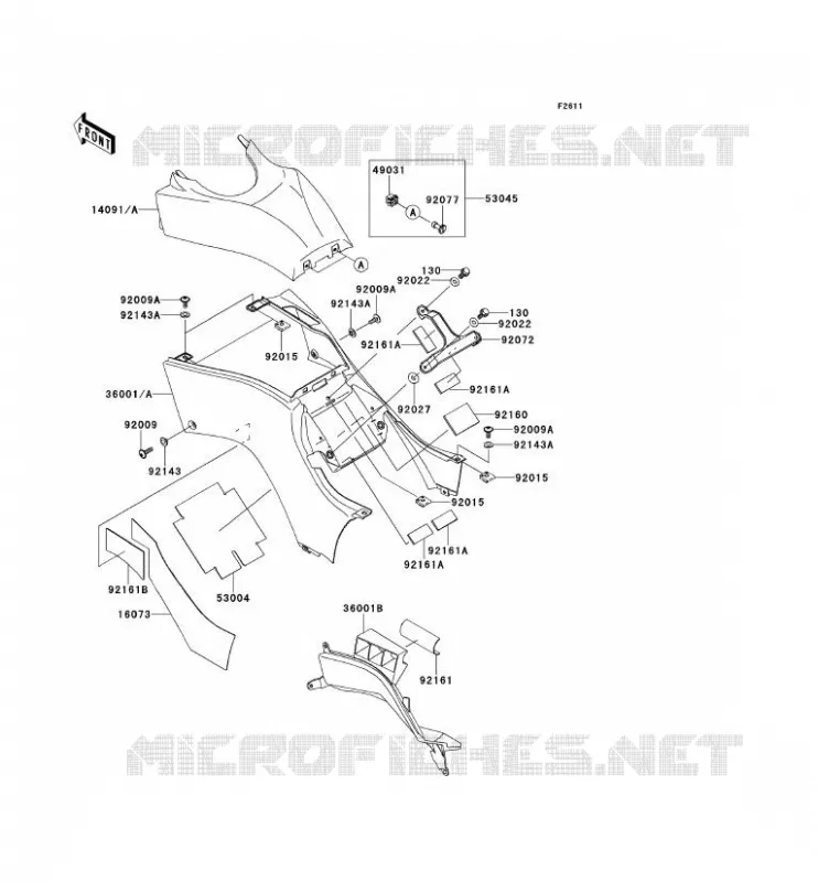 SIDE COWLING Kawasaki QUAD 650 2011 KVF650 4X4  KVF650DBF