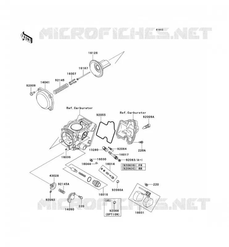 CARBURETOR PARTS Kawasaki QUAD 650 2011 KVF650 4X4  KVF650DBF