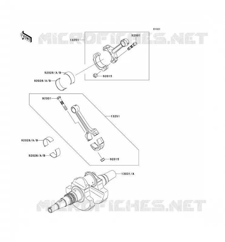 CRANKSHAFT Kawasaki QUAD 650 2011 KVF650 4X4  KVF650DBF