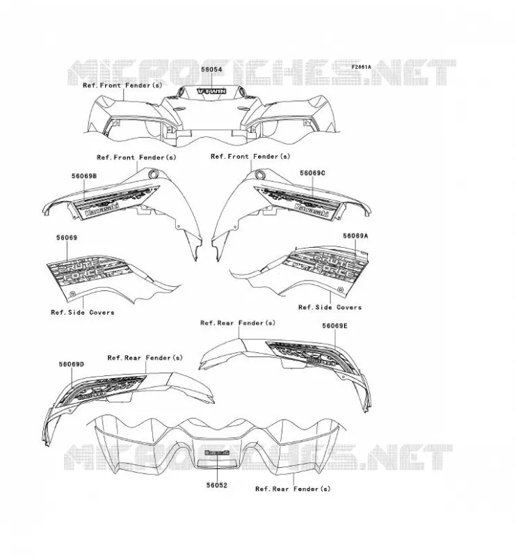 STICKER(BLEU) Kawasaki QUAD 650 2011 KVF650 4X4  KVF650DBF