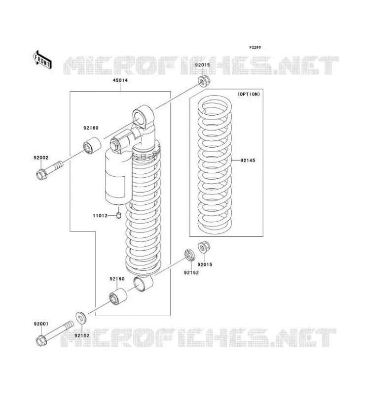 SUSPENSION - SHOCK ABSORBER Kawasaki QUAD 650 2011 KVF650 4X4  KVF650DBF