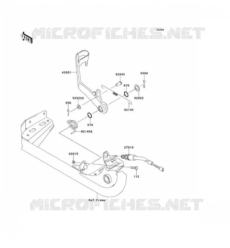 BRAKE PEDAL Kawasaki QUAD 650 2012 KVF650 4X4  KVF650DCF