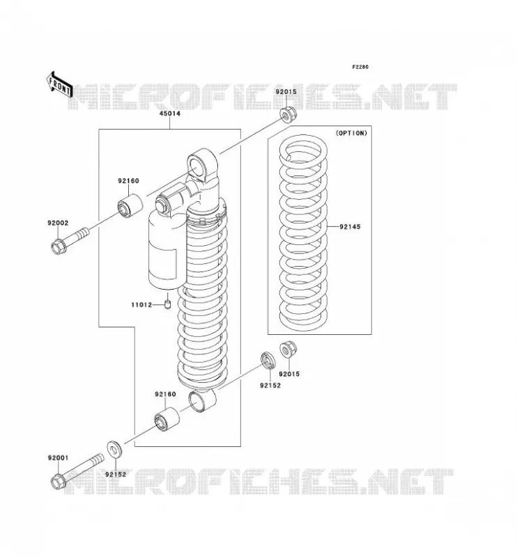 SUSPENSION - SHOCK ABSORBER Kawasaki QUAD 650 2012 KVF650 4X4  KVF650DCF