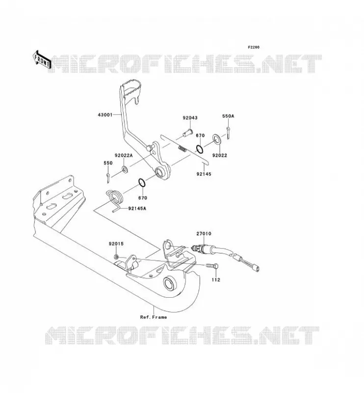 BRAKE PEDAL Kawasaki QUAD 650 2012 KVF650 4X4  KVF650DCS